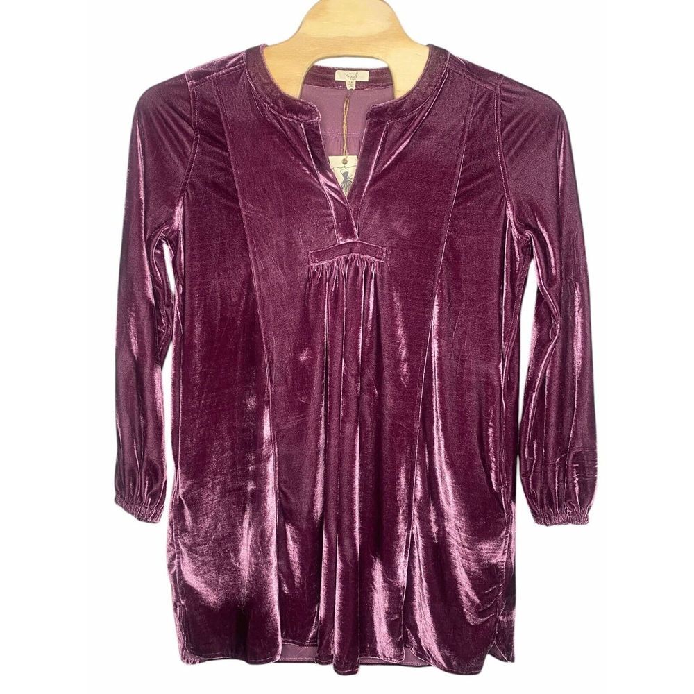 Easel Dress Women's size 1X Fairycore Velvet purple‎ CottageCore Boho Whimsygoth
